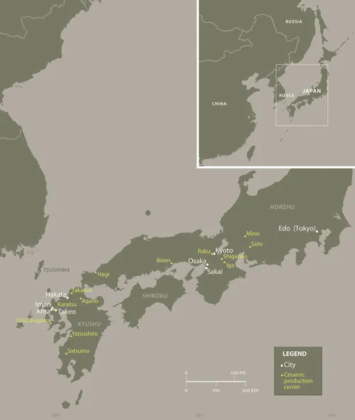 Ceramic production centers in Japan