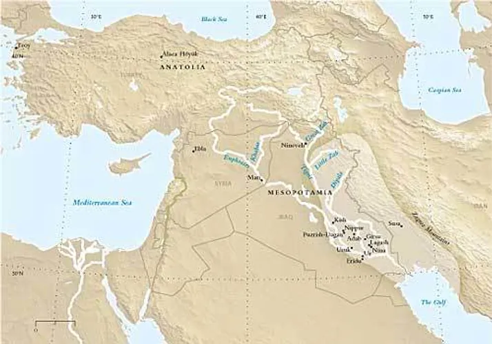 Map of Near East showing the Ur III state at its greatest extent.