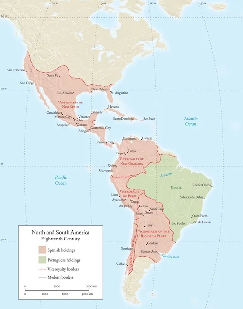 North and South America, 18th c.